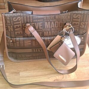 P NWT Steve Madden 3 Piece Set purse Ladies Incudes Inner Purse Wallet Msrp $108